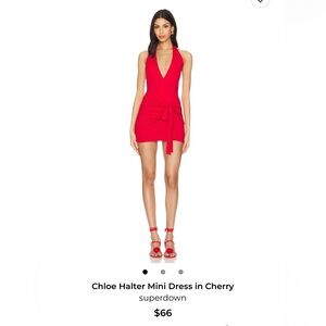 Superdown Red Halter Dress